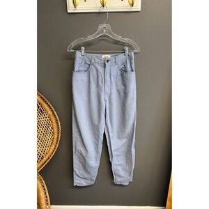 Vtg TALBOTS Womens Sz 8 Petite Pants Periwinkle Linen Cotton High Waist Tapered
